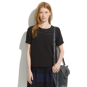 Madewell Black Top with Ivy Embroidery